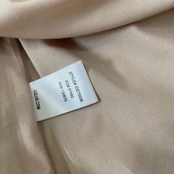 Lulus Formal Maxi Dress Shining Glory women’s size S Champagne Beige Blush? Gown - Picture 10 of 11